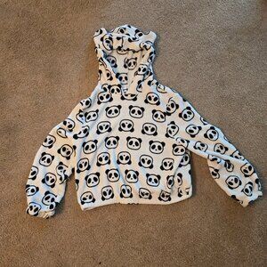 🐼 Fuzzy Panda Print Hoodie w/ Ears 🐼